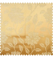 Gold color beautiful floral designs vertical hanging plants rose flower patterns texture finished surface polyester main curtain